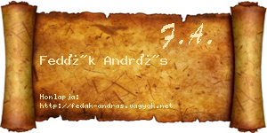 Fedák András névjegykártya